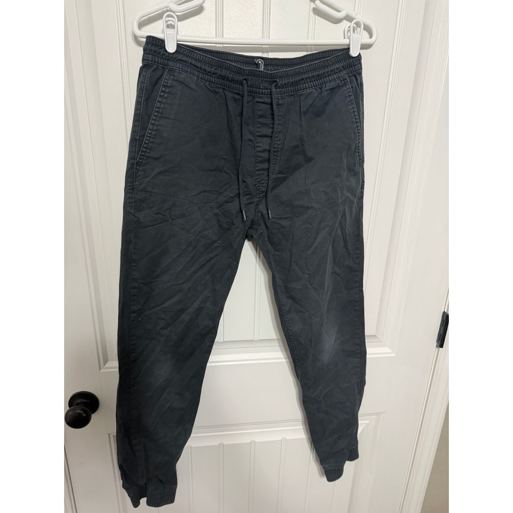 Volcom Jogger Pants Mens Medium Black Frickin Slim Tapered Elastic Waist EUC